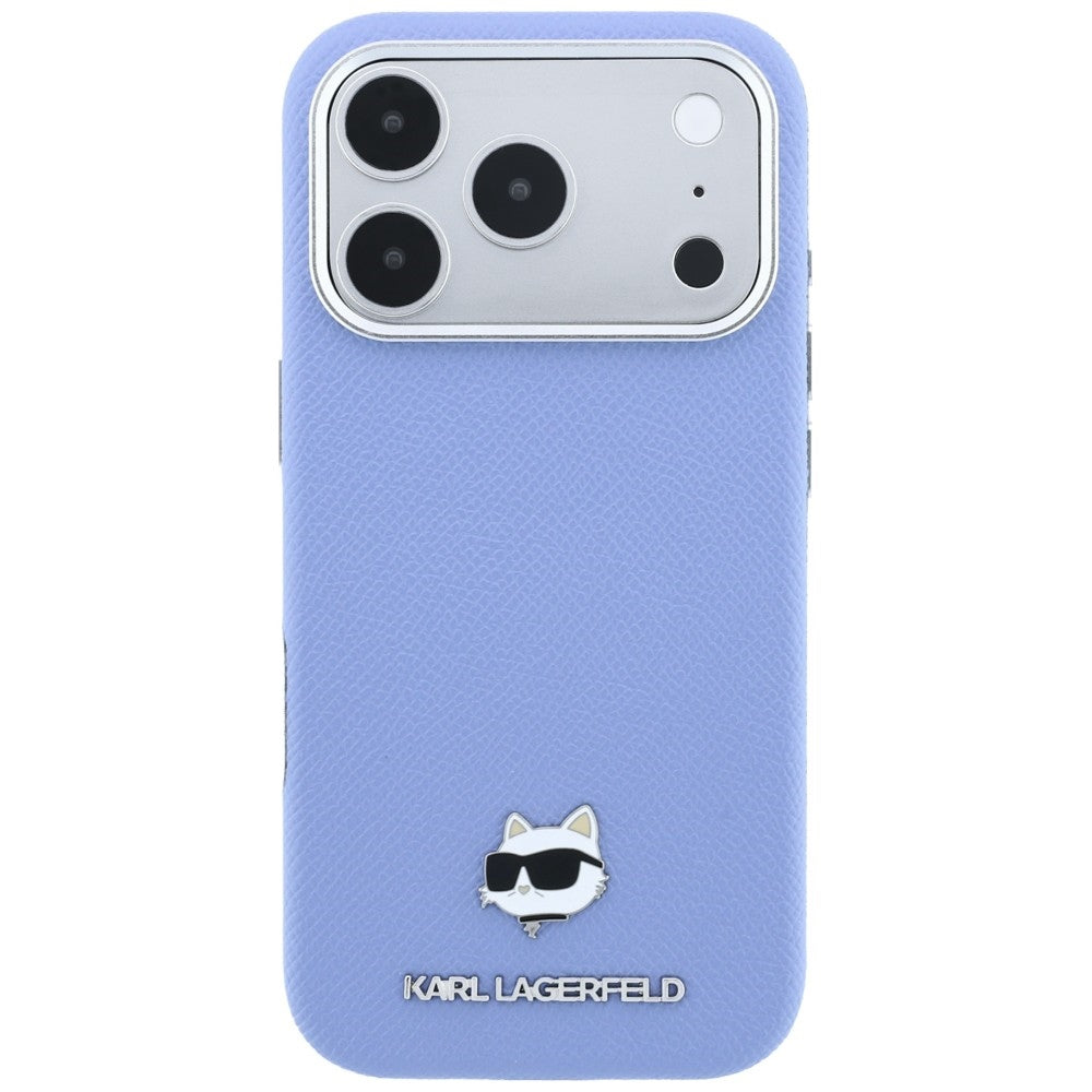 Husa MagSafe pentru Apple iPhone 18 Pro / 17 Pro, Karl Lagerfeld, Grained Choupette Head, Bleu