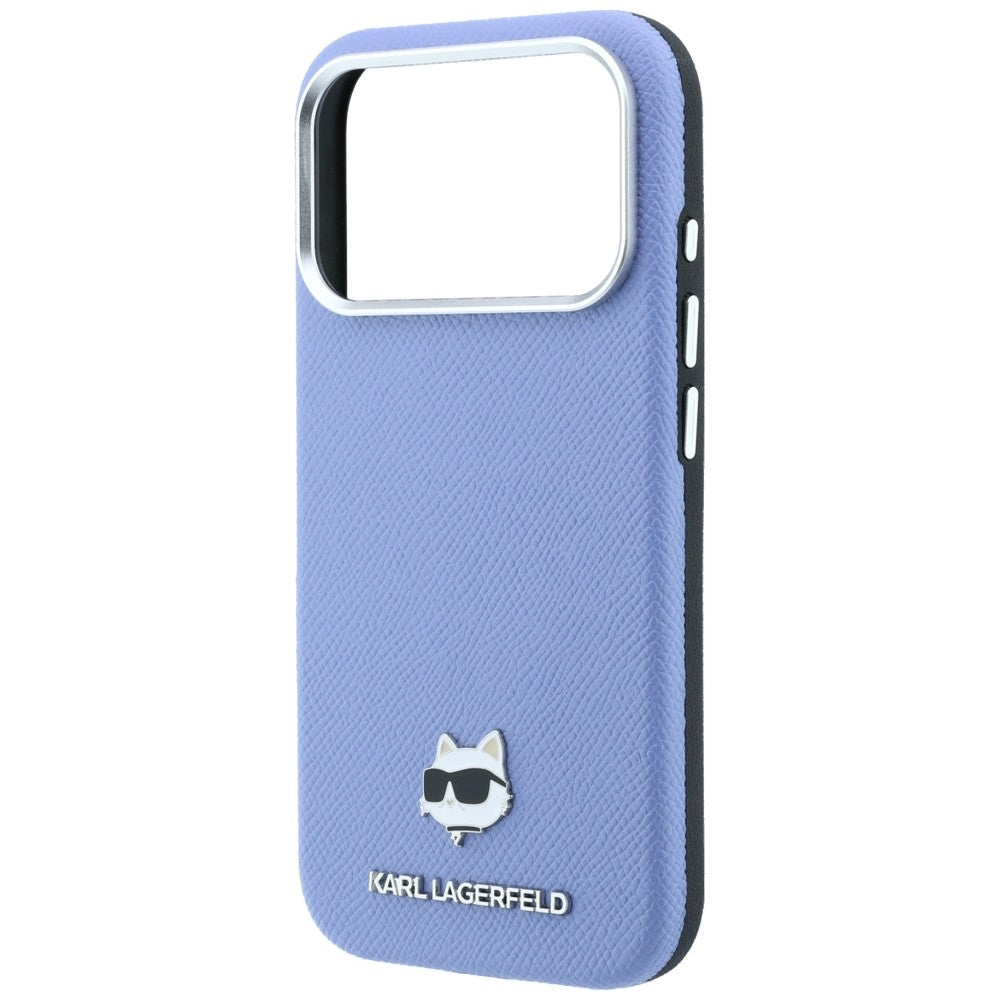 Husa MagSafe pentru Apple iPhone 18 Pro / 17 Pro, Karl Lagerfeld, Grained Choupette Head, Bleu