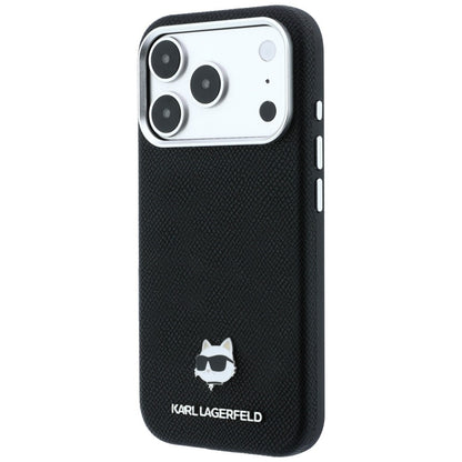 Husa MagSafe pentru Apple iPhone 18 Pro / 17 Pro, Karl Lagerfeld, Grained Choupette Head, Neagra