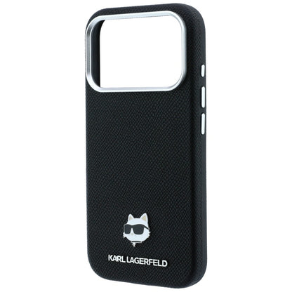 Husa MagSafe pentru Apple iPhone 18 Pro / 17 Pro, Karl Lagerfeld, Grained Choupette Head, Neagra