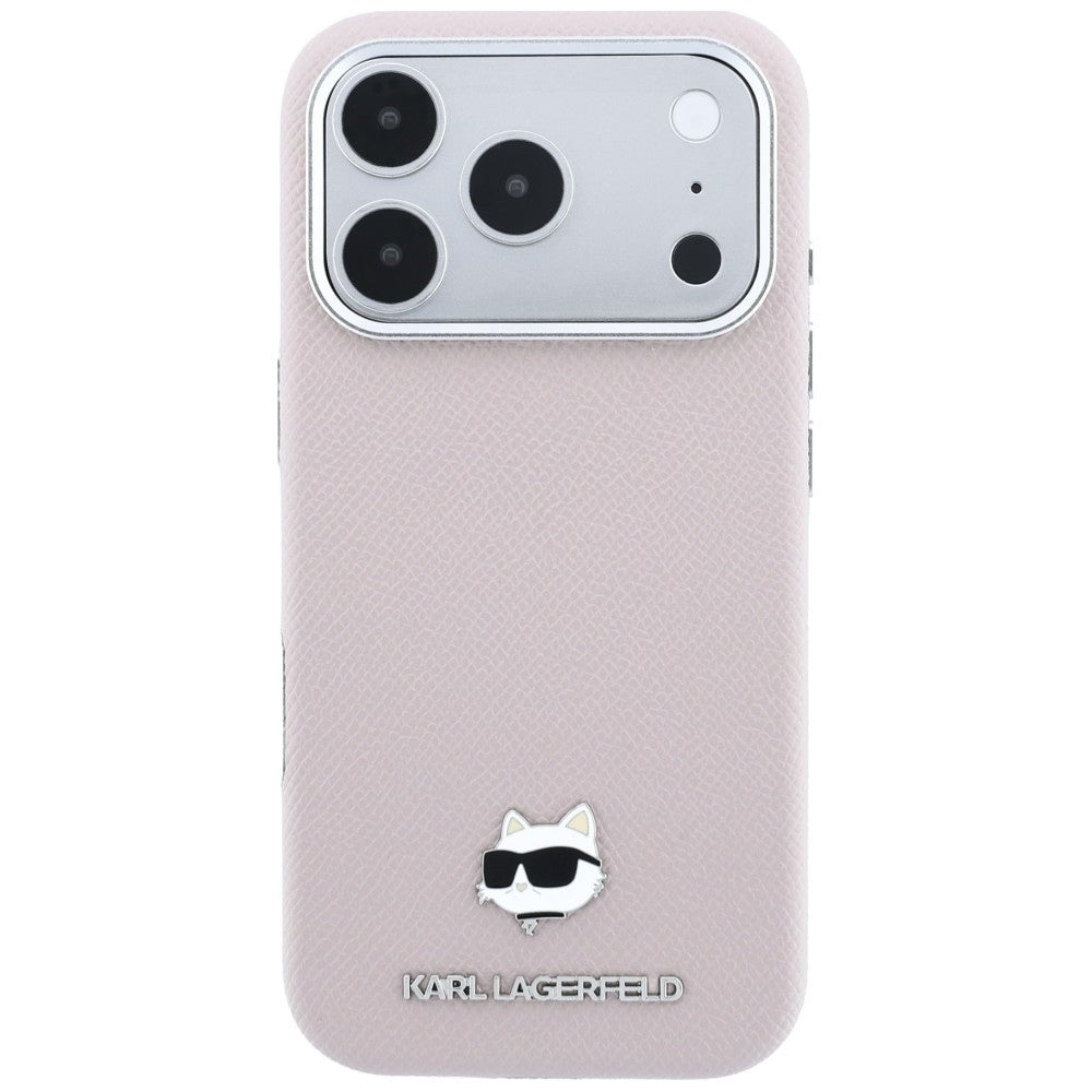 Husa MagSafe pentru Apple iPhone 18 Pro / 17 Pro, Karl Lagerfeld, Grained Choupette Head, Roz