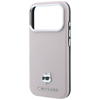 Husa MagSafe pentru Apple iPhone 18 Pro / 17 Pro, Karl Lagerfeld, Grained Choupette Head, Roz