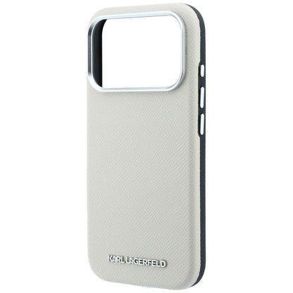 Husa MagSafe pentru Apple iPhone 18 Pro / 17 Pro, Karl Lagerfeld, Grained Elongated Logo, Bej