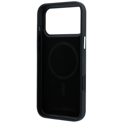 Husa MagSafe pentru Apple iPhone 18 Pro / 17 Pro, Karl Lagerfeld, Grained Elongated Logo, Neagra