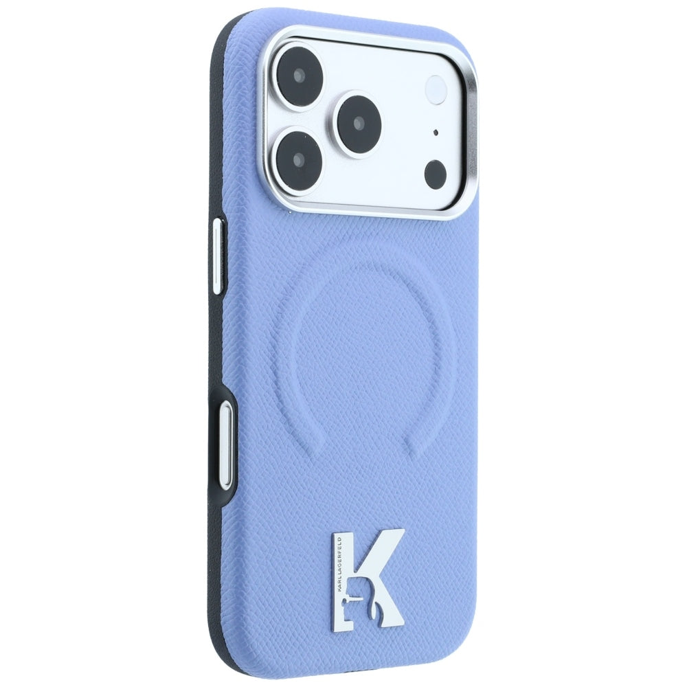Husa MagSafe pentru Apple iPhone 18 Pro / 17 Pro, Karl Lagerfeld, Grained Embossed Ring , Bleu