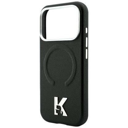 Husa MagSafe pentru Apple iPhone 18 Pro / 17 Pro, Karl Lagerfeld, Grained Embossed Ring , Neagra