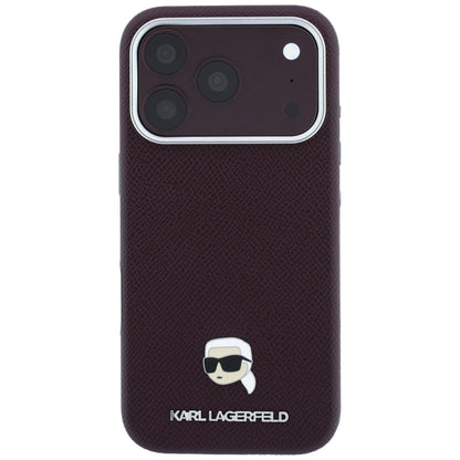 Husa MagSafe pentru Apple iPhone 18 Pro / 17 Pro, Karl Lagerfeld, Grained Karl Head's Metal, Visinie