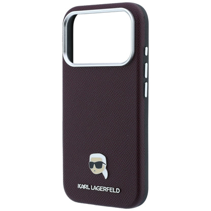 Husa MagSafe pentru Apple iPhone 18 Pro / 17 Pro, Karl Lagerfeld, Grained Karl Head's Metal, Visinie