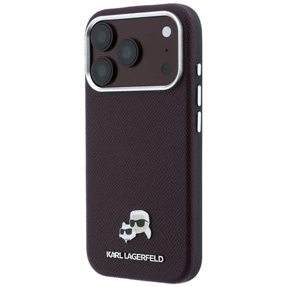 Husa MagSafe pentru Apple iPhone 18 Pro / 17 Pro, Karl Lagerfeld, Grained KC Heads, Visinie