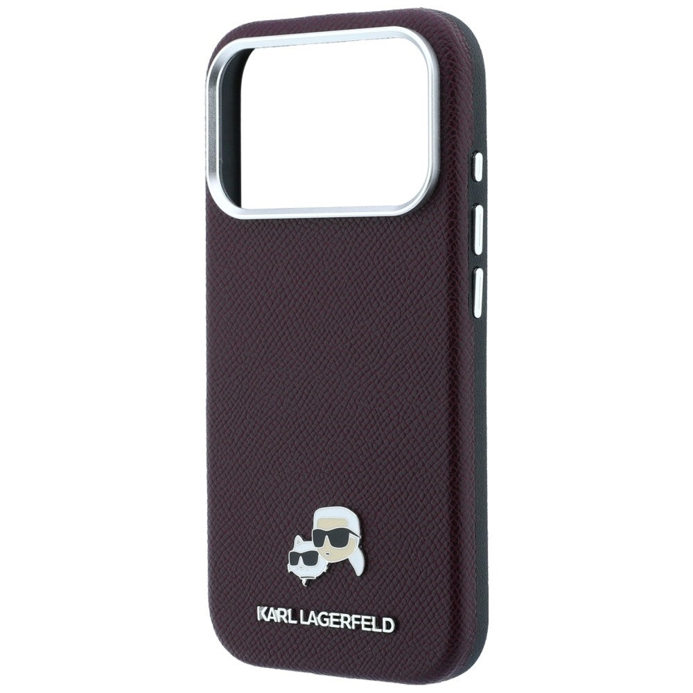 Husa MagSafe pentru Apple iPhone 18 Pro / 17 Pro, Karl Lagerfeld, Grained KC Heads, Visinie