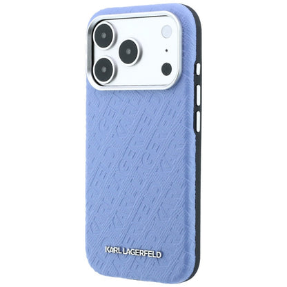 Husa MagSafe pentru Apple iPhone 18 Pro / 17 Pro, Karl Lagerfeld, Grained Metal Logo, Albastra