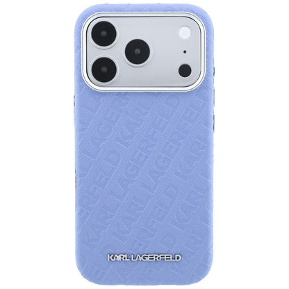Husa MagSafe pentru Apple iPhone 18 Pro / 17 Pro, Karl Lagerfeld, Grained Metal Logo, Albastra