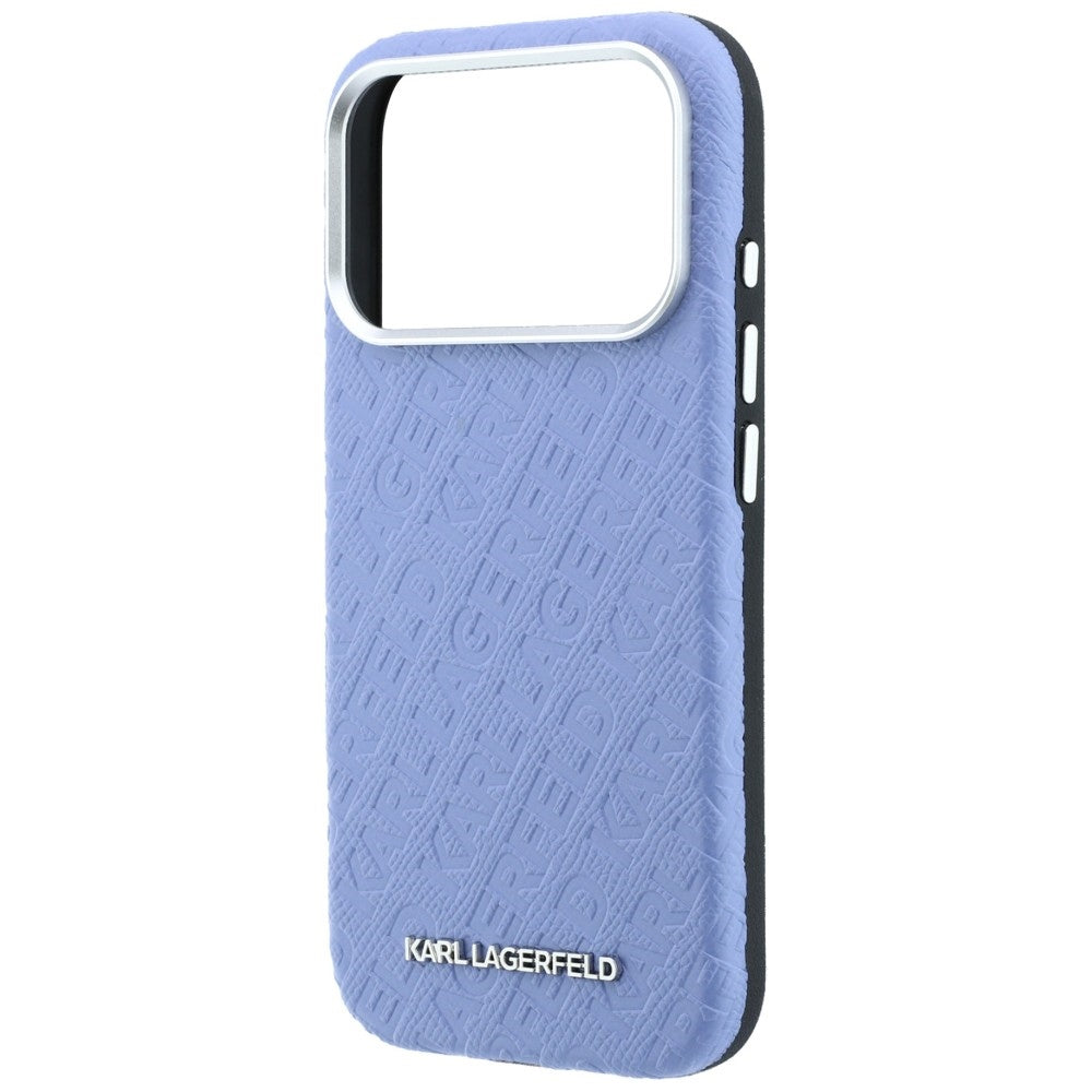 Husa MagSafe pentru Apple iPhone 18 Pro / 17 Pro, Karl Lagerfeld, Grained Metal Logo, Albastra