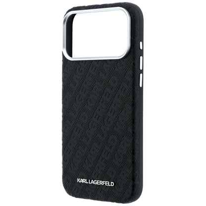 Husa MagSafe pentru Apple iPhone 18 Pro / 17 Pro, Karl Lagerfeld, Grained Metal Logo, Neagra