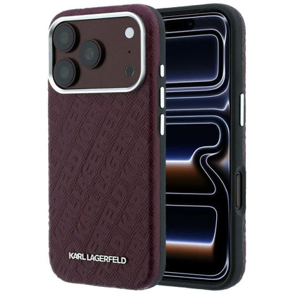 Husa MagSafe pentru Apple iPhone 18 Pro / 17 Pro, Karl Lagerfeld, Grained Metal Logo, Visinie