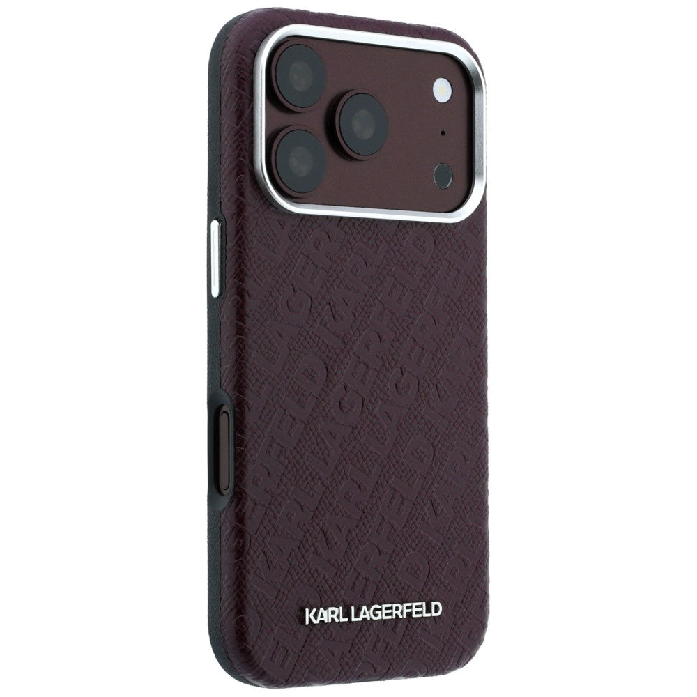 Husa MagSafe pentru Apple iPhone 18 Pro / 17 Pro, Karl Lagerfeld, Grained Metal Logo, Visinie