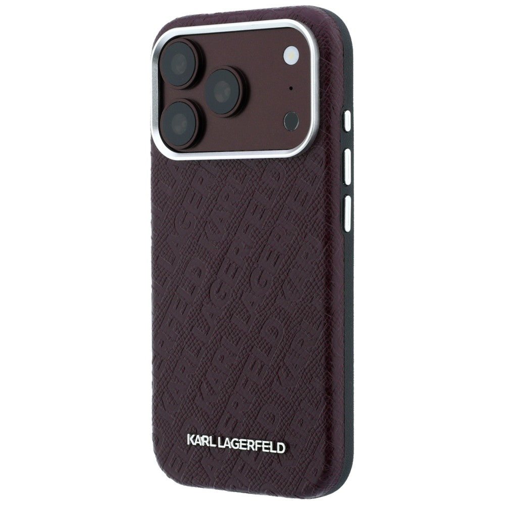 Husa MagSafe pentru Apple iPhone 18 Pro / 17 Pro, Karl Lagerfeld, Grained Metal Logo, Visinie