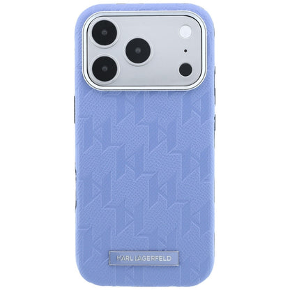 Husa MagSafe pentru Apple iPhone 18 Pro / 17 Pro, Karl Lagerfeld, Grained Mono Resin Logo, Bleu
