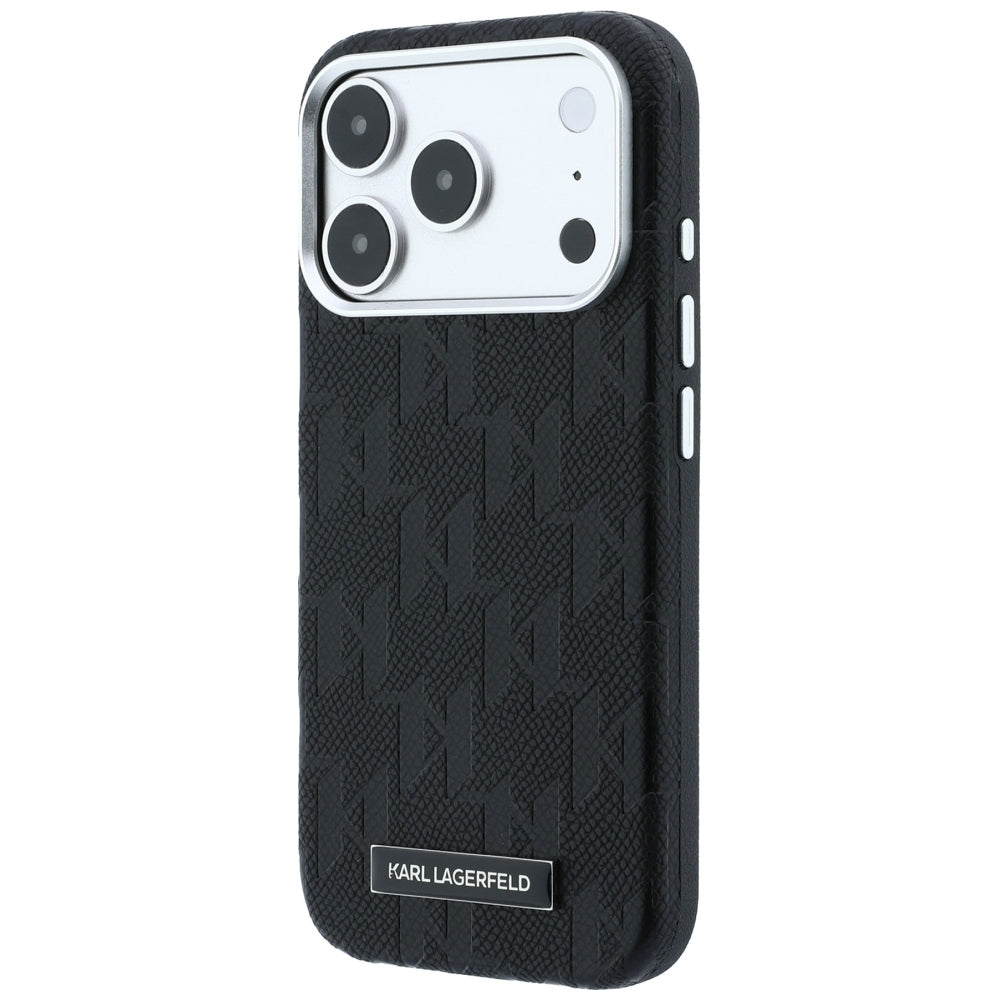 Husa MagSafe pentru Apple iPhone 18 Pro / 17 Pro, Karl Lagerfeld, Grained Mono Resin Logo, Neagra