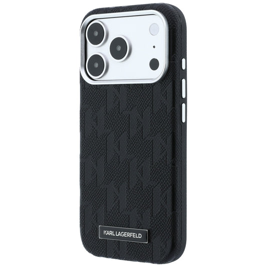 Husa MagSafe pentru Apple iPhone 18 Pro / 17 Pro, Karl Lagerfeld, Grained Mono Resin Logo, Neagra