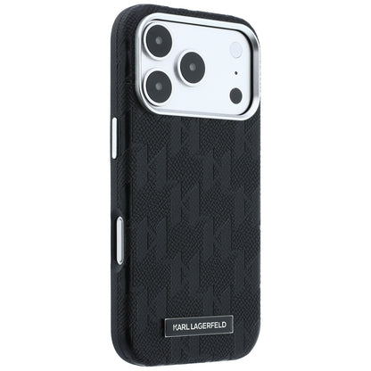 Husa MagSafe pentru Apple iPhone 18 Pro / 17 Pro, Karl Lagerfeld, Grained Mono Resin Logo, Neagra