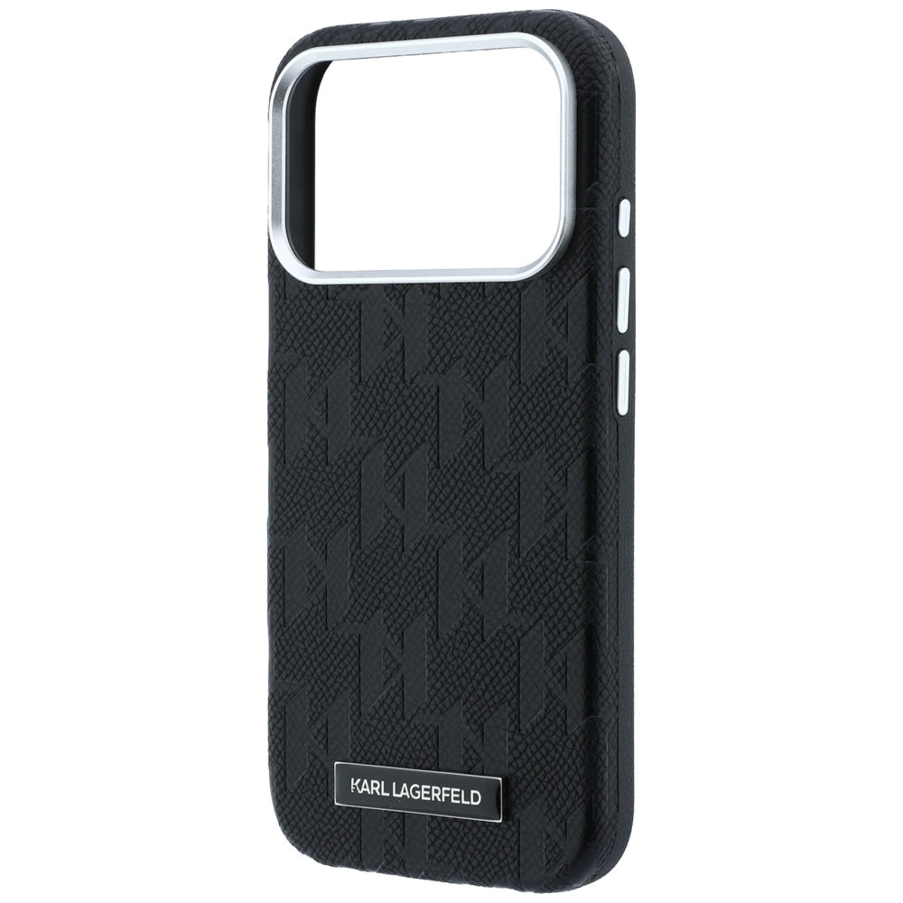 Husa MagSafe pentru Apple iPhone 18 Pro / 17 Pro, Karl Lagerfeld, Grained Mono Resin Logo, Neagra