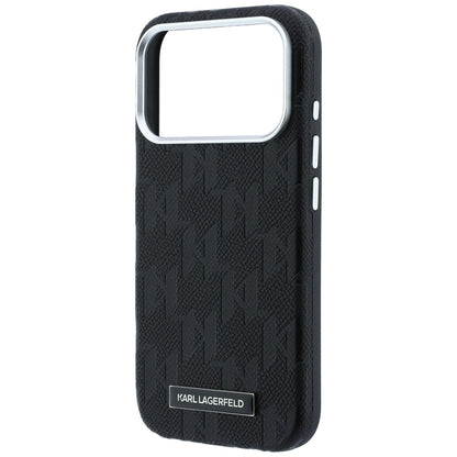 Husa MagSafe pentru Apple iPhone 18 Pro / 17 Pro, Karl Lagerfeld, Grained Mono Resin Logo, Neagra