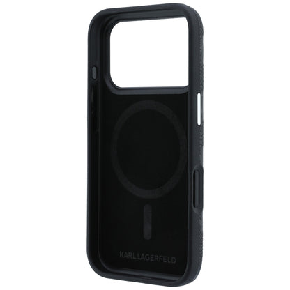 Husa MagSafe pentru Apple iPhone 18 Pro / 17 Pro, Karl Lagerfeld, Grained Mono Resin Logo, Neagra