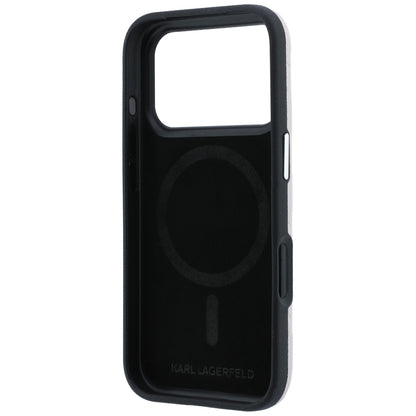 Husa MagSafe pentru Apple iPhone 18 Pro / 17 Pro, Karl Lagerfeld, Grained Mono Resin Logo, Roz