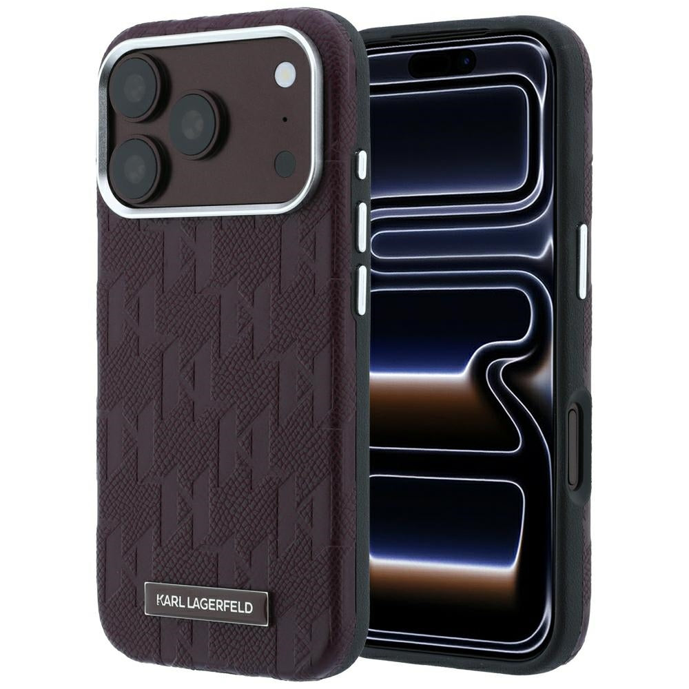 Husa MagSafe pentru Apple iPhone 18 Pro / 17 Pro, Karl Lagerfeld, Grained Mono Resin Logo, Visinie