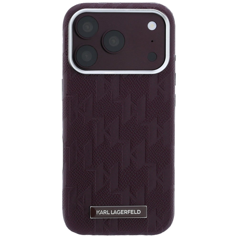 Husa MagSafe pentru Apple iPhone 18 Pro / 17 Pro, Karl Lagerfeld, Grained Mono Resin Logo, Visinie