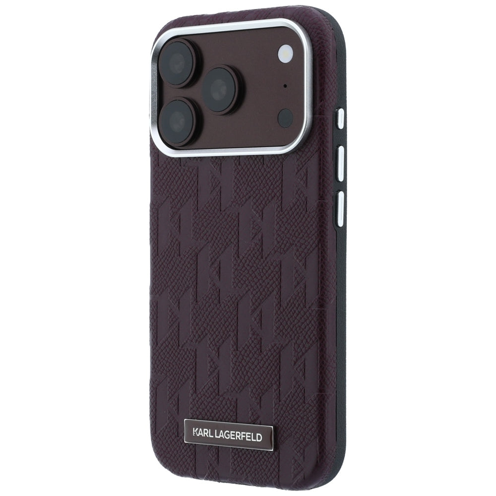 Husa MagSafe pentru Apple iPhone 18 Pro / 17 Pro, Karl Lagerfeld, Grained Mono Resin Logo, Visinie