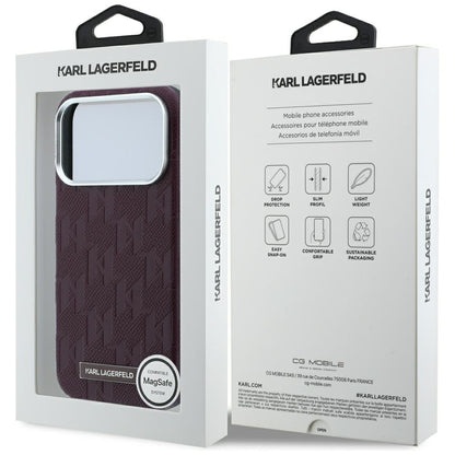 Husa MagSafe pentru Apple iPhone 18 Pro / 17 Pro, Karl Lagerfeld, Grained Mono Resin Logo, Visinie