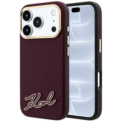 Husa MagSafe pentru Apple iPhone 18 Pro / 17 Pro, Karl Lagerfeld, Grained Resin Sign Logo, Visinie