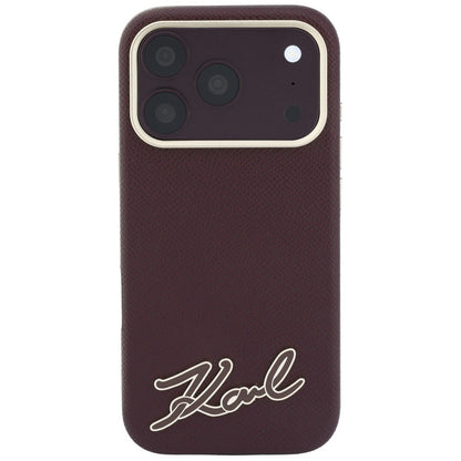 Husa MagSafe pentru Apple iPhone 18 Pro / 17 Pro, Karl Lagerfeld, Grained Resin Sign Logo, Visinie