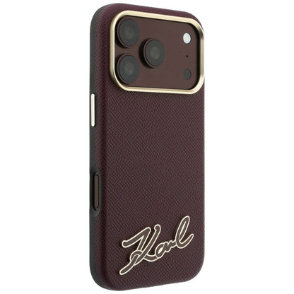 Husa MagSafe pentru Apple iPhone 18 Pro / 17 Pro, Karl Lagerfeld, Grained Resin Sign Logo, Visinie