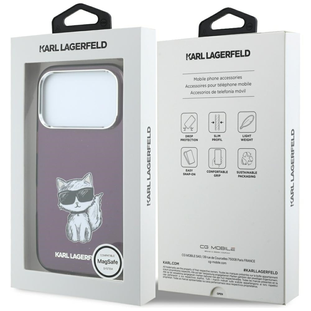 Husa MagSafe pentru Apple iPhone 18 Pro / 17 Pro, Karl Lagerfeld, HC IML Choupette Body Sketch Print, Visinie