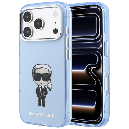 Husa MagSafe pentru Apple iPhone 18 Pro / 17 Pro, Karl Lagerfeld, HC IML Ikonik Sketch Print, Albastra
