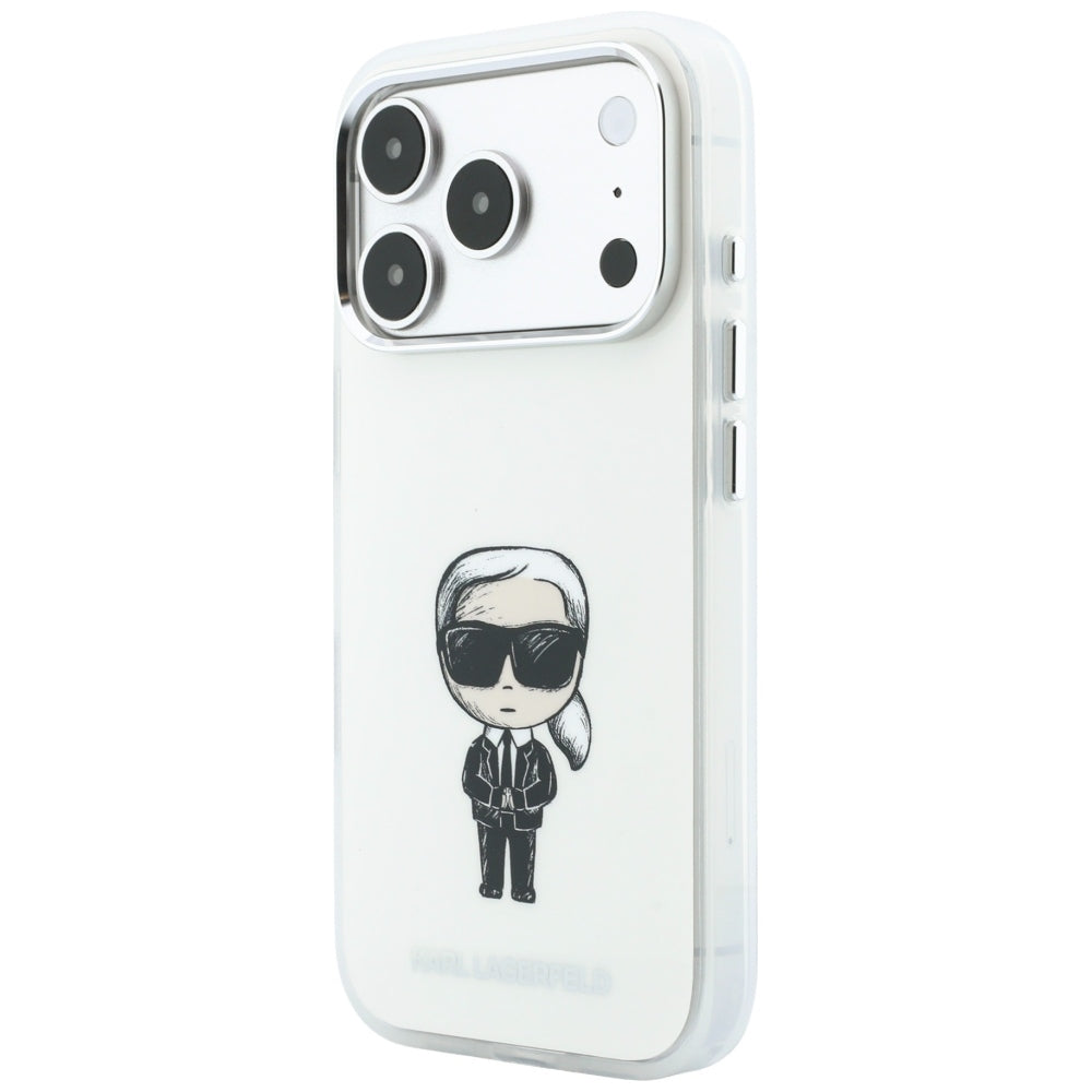 Husa MagSafe pentru Apple iPhone 18 Pro / 17 Pro, Karl Lagerfeld, HC IML Ikonik Sketch Print, Bej