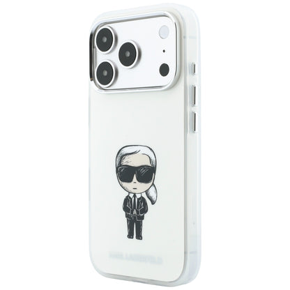 Husa MagSafe pentru Apple iPhone 18 Pro / 17 Pro, Karl Lagerfeld, HC IML Ikonik Sketch Print, Bej