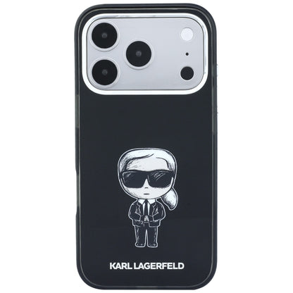 Husa MagSafe pentru Apple iPhone 18 Pro / 17 Pro, Karl Lagerfeld, HC IML Ikonik Sketch Print, Neagra