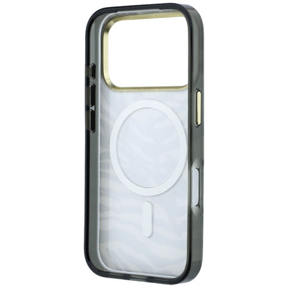 Husa MagSafe pentru Apple iPhone 18 Pro / 17 Pro, Karl Lagerfeld, HC IML Signature Zebra Glitter Gold, Neagra