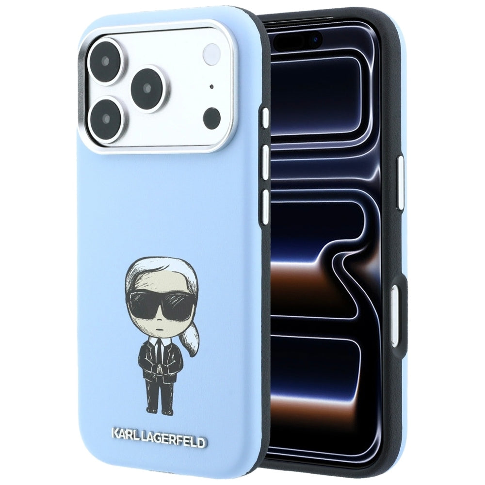 Husa MagSafe pentru Apple iPhone 18 Pro / 17 Pro, Karl Lagerfeld, Ikonik Sketch, Albastra