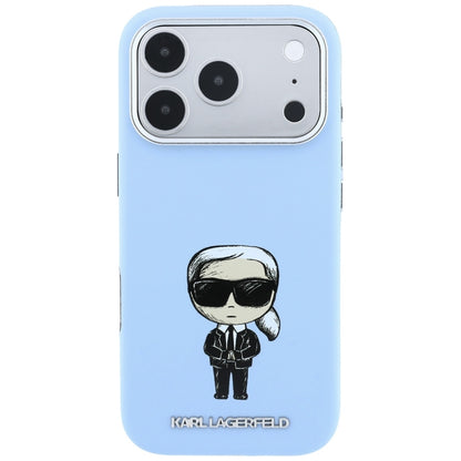 Husa MagSafe pentru Apple iPhone 18 Pro / 17 Pro, Karl Lagerfeld, Ikonik Sketch, Albastra
