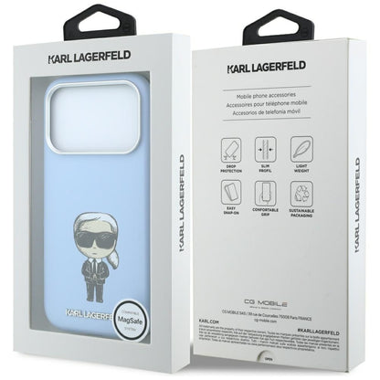Husa MagSafe pentru Apple iPhone 18 Pro / 17 Pro, Karl Lagerfeld, Ikonik Sketch, Albastra
