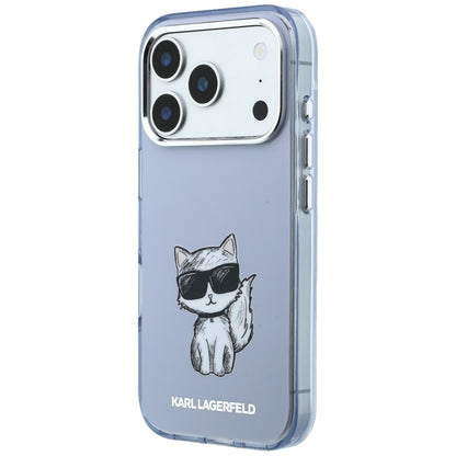 Husa MagSafe pentru Apple iPhone 18 Pro / 17 Pro, Karl Lagerfeld, IML Choupette Body Sketch Print, Albastra