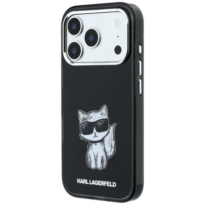 Husa MagSafe pentru Apple iPhone 18 Pro / 17 Pro, Karl Lagerfeld, IML Choupette Body Sketch Print, Neagra