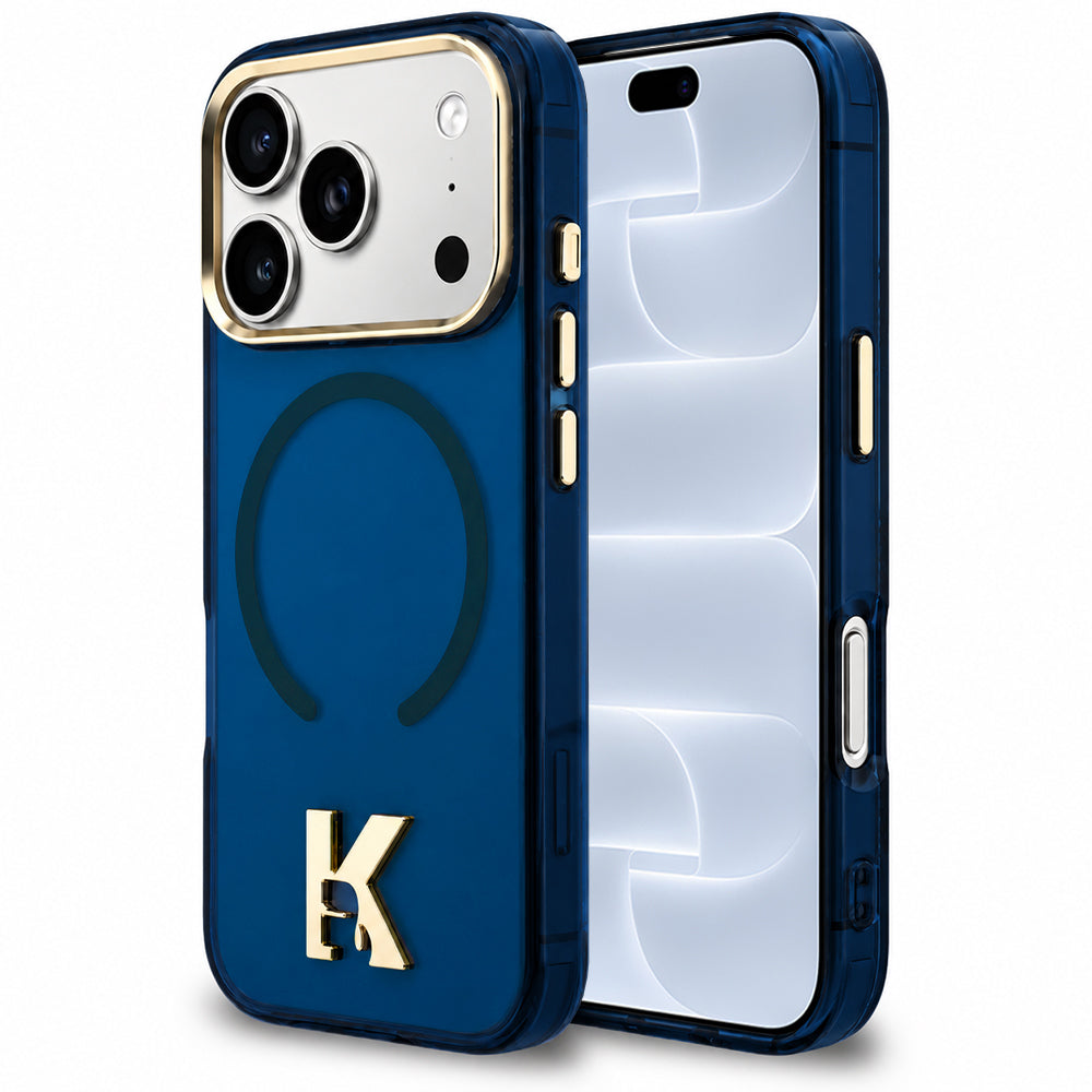 Husa MagSafe pentru Apple iPhone 18 Pro / 17 Pro, Karl Lagerfeld, IML Karl Head Logo, Albastra