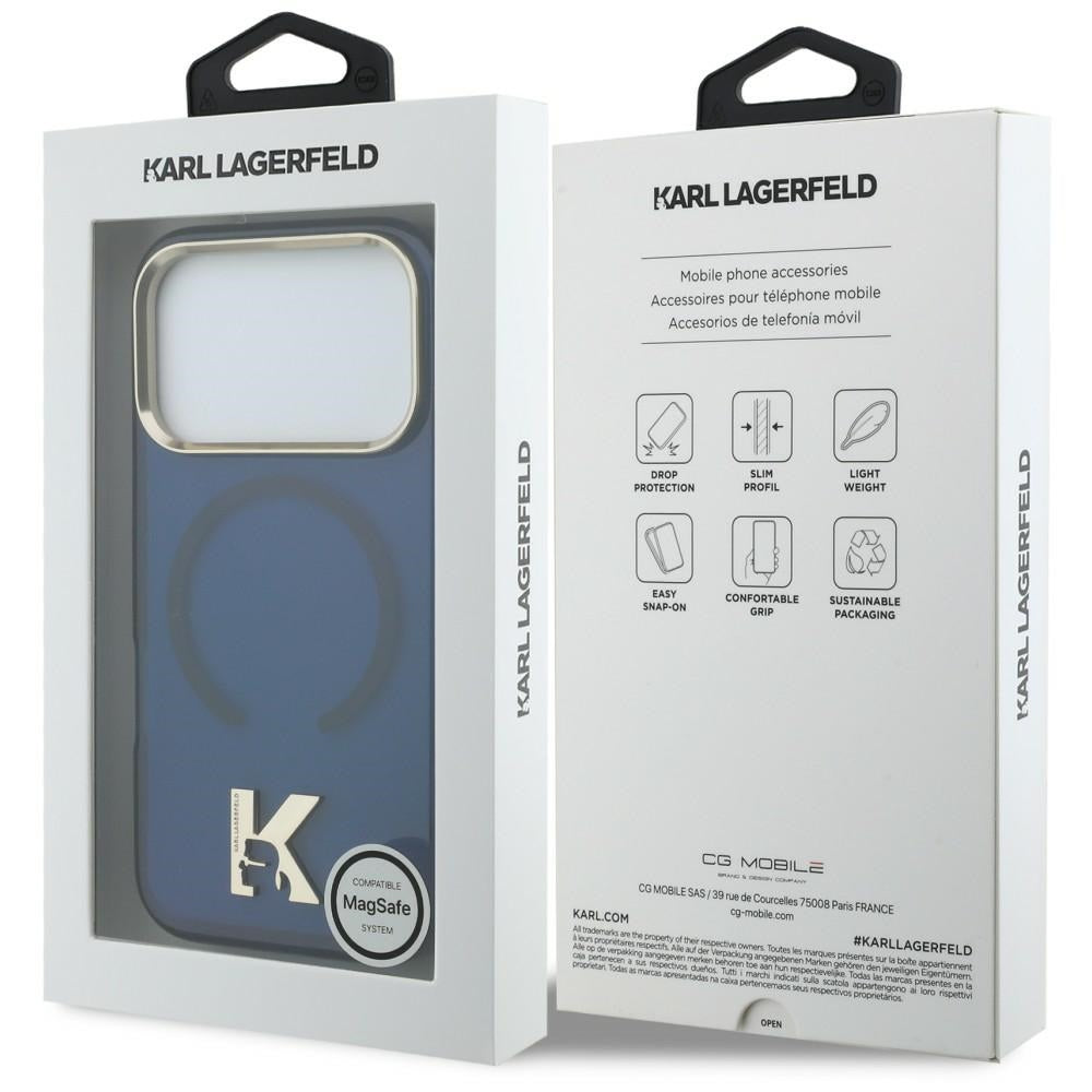 Husa MagSafe pentru Apple iPhone 18 Pro / 17 Pro, Karl Lagerfeld, IML Karl Head Logo, Albastra