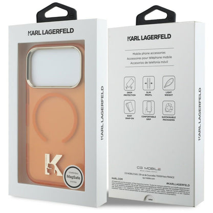 Husa MagSafe pentru Apple iPhone 18 Pro / 17 Pro, Karl Lagerfeld, IML Karl Head Logo, Portocalie